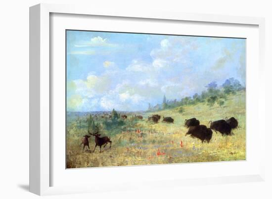 Catlin: Elk and Buffalo-George Catlin-Framed Giclee Print