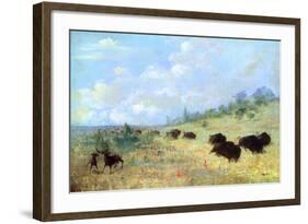 Catlin: Elk and Buffalo-George Catlin-Framed Giclee Print