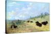 Catlin: Elk and Buffalo-George Catlin-Stretched Canvas