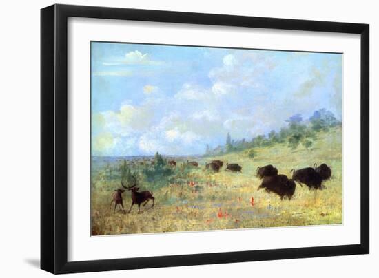 Catlin: Elk and Buffalo-George Catlin-Framed Premium Giclee Print