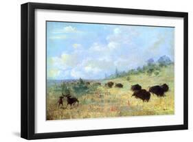 Catlin: Elk and Buffalo-George Catlin-Framed Premium Giclee Print