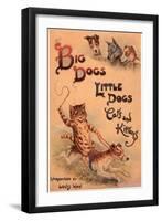 Cats and Dogs Illustrations Louis Wain, UK, 1910-null-Framed Premium Giclee Print