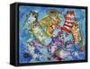 Cats and Fish-Oxana Zaika-Framed Stretched Canvas