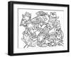 Cats And Fish-Oxana Zaika-Framed Giclee Print