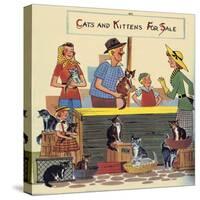 Cats And Kittens For Sale-Tom Sinnickson-Stretched Canvas