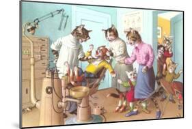 Cats at the Dentist-null-Mounted Art Print