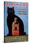 Cats Black Cat Enamel Stove Polish Products, USA, 1920-null-Stretched Canvas