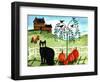 Cats Crows & Pumpkins-Cheryl Bartley-Framed Giclee Print