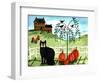 Cats Crows & Pumpkins-Cheryl Bartley-Framed Giclee Print