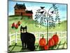 Cats Crows & Pumpkins-Cheryl Bartley-Mounted Giclee Print