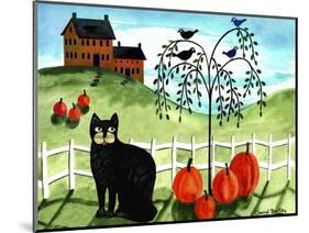 Cats Crows & Pumpkins-Cheryl Bartley-Mounted Giclee Print