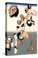 Cats Forming the Characters for Catfish-Kuniyoshi Utagawa-Stretched Canvas
