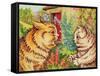 Cats in a Garden-Louis Wain-Framed Stretched Canvas