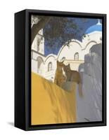 Cats in Akrotiri, Santorini, Cyclades, Greek Islands, Greece, Europe-Papadopoulos Sakis-Framed Stretched Canvas