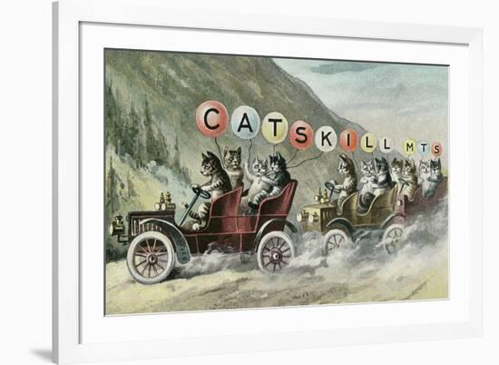 Cats in Cars, Catskill Mountains, New York-null-Framed Art Print