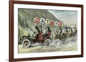 Cats in Cars, Catskill Mountains, New York-null-Framed Art Print