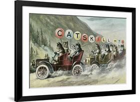 Cats in Cars, Catskill Mountains, New York-null-Framed Art Print