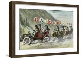 Cats in Cars, Catskill Mountains, New York-null-Framed Art Print