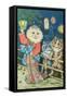 Cats in Japan-Louis Wain-Framed Stretched Canvas