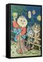 Cats in Japan-Louis Wain-Framed Stretched Canvas