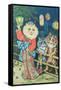 Cats in Japan-Louis Wain-Framed Stretched Canvas