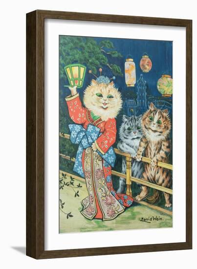 Cats in Japan-Louis Wain-Framed Giclee Print
