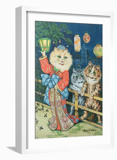 Cats in Japan-Louis Wain-Framed Giclee Print