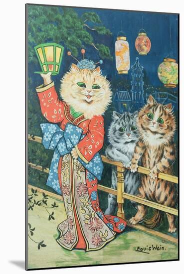 Cats in Japan-Louis Wain-Mounted Giclee Print