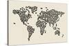 Cats Map of the World Map-Michael Tompsett-Stretched Canvas