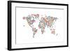 Cats Map of the World Map-Michael Tompsett-Framed Art Print