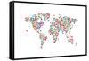 Cats Map of the World Map-Michael Tompsett-Framed Stretched Canvas