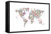 Cats Map of the World Map-Michael Tompsett-Framed Stretched Canvas