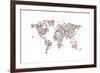 Cats Map of the World Map-Michael Tompsett-Framed Art Print