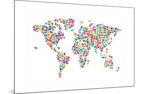 Cats Map of the World Map-Michael Tompsett-Mounted Art Print