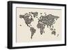 Cats Map of the World Map-Michael Tompsett-Framed Art Print