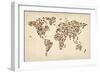 Cats Map of the World Map-Michael Tompsett-Framed Art Print