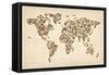 Cats Map of the World Map-Michael Tompsett-Framed Stretched Canvas