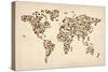 Cats Map of the World Map-Michael Tompsett-Stretched Canvas