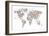 Cats Map of the World Map-Michael Tompsett-Framed Art Print