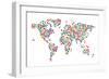 Cats Map of the World Map-Michael Tompsett-Framed Art Print