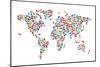 Cats Map of the World Map-Michael Tompsett-Mounted Art Print