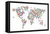 Cats Map of the World Map-Michael Tompsett-Framed Stretched Canvas