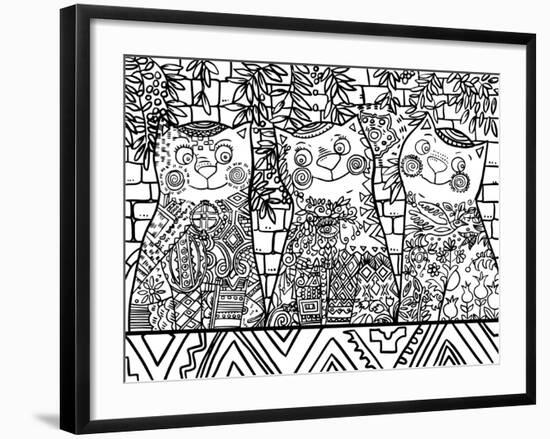 Cats of Israel Line Art-Oxana Zaika-Framed Giclee Print