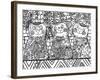 Cats of Israel Line Art-Oxana Zaika-Framed Giclee Print