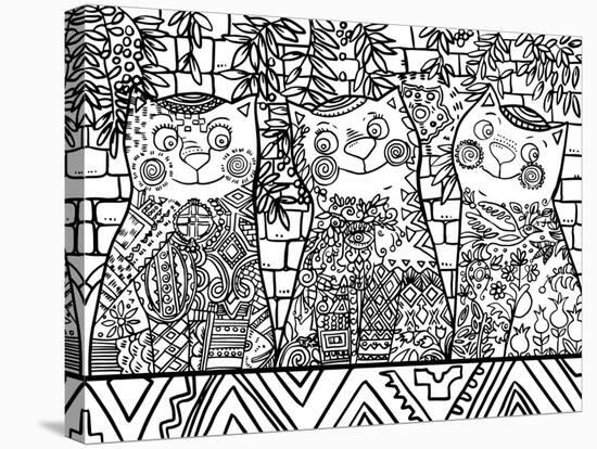 Cats of Israel Line Art-Oxana Zaika-Stretched Canvas