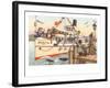 Cats on Riverboat-null-Framed Art Print