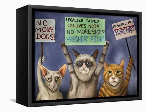 Cats on Strike-Leah Saulnier-Framed Stretched Canvas