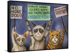 Cats on Strike-Leah Saulnier-Framed Stretched Canvas