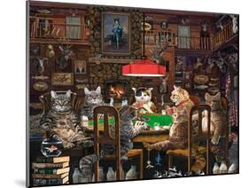 Cats Playing Poker-Julie Pace Hoff-Mounted Art Print