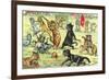 Cats Playing Soccer-null-Framed Art Print